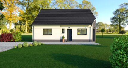 Maison moderne avec pan cassé, vide sur hall, 110m²  - Maisons Les Naturelles