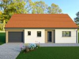 Maison contemporaine avec son toit rouge, 96m² avec garage  Maisons Les Naturelles