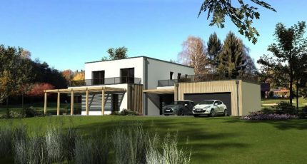 Maison toit plat, garage, 6 chambres  - Maisons Les Naturelles