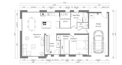 Moderne et fonctionnelle, 130m² avec garage  - Maisons Les Naturelles