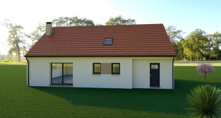 Maison contemporaine avec son toit rouge, 96m² avec garage  - Maisons Les Naturelles
