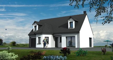 Maison design avec bow-window, 125m² avec garage  - Maisons Les Naturelles