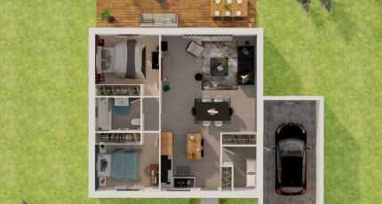 Plain-pied GA 2 ch Design  - Maisons Les Naturelles