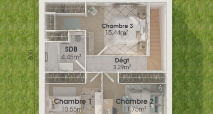 Etage GI 3 ch Design  - Maisons Les Naturelles