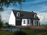 Maison design avec bow-window, 125m² avec garage  Maisons Les Naturelles