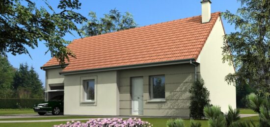Plan de maison Surface terrain 58 m2 - 3 pièces - 1  chambre -  avec garage 