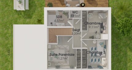 Etage GA 3 ch Design 32087-4586modele6202106170PIZo.jpeg - Maisons Les Naturelles