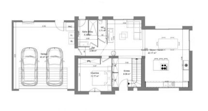 R+1 design avec double garage, 115m² 32141-5042modele620220112QqWe3.jpeg - Maisons Les Naturelles