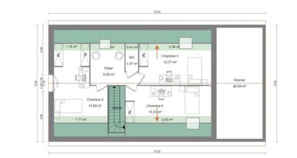 Moderne et fonctionnelle, 130m² avec garage 34906-5042modele1020221215deTFx.jpeg - Maisons Les Naturelles