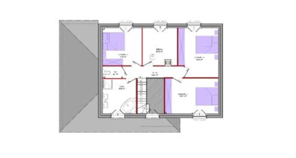 R+1 4 pans, 147 m², 5 chambres, garage 37547-5042modele1020230804HqRUt.jpeg - Maisons Les Naturelles